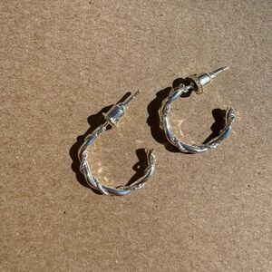 Simple Silver Hoop Huggies